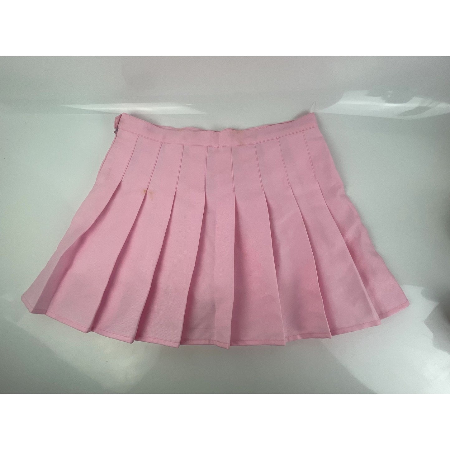 Pink Pleated Tennis Skirt With Strawberry Embroidered