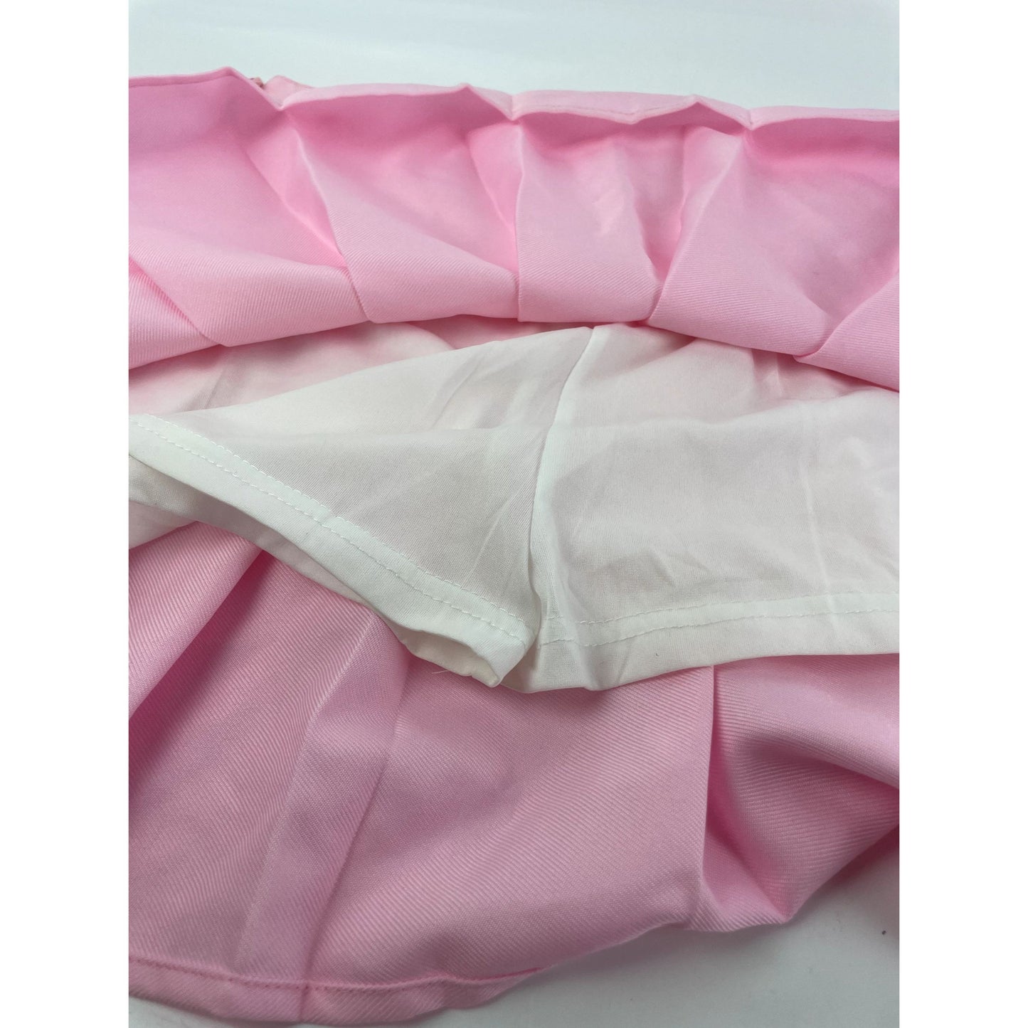 Pink Pleated Tennis Skirt With Strawberry Embroidered