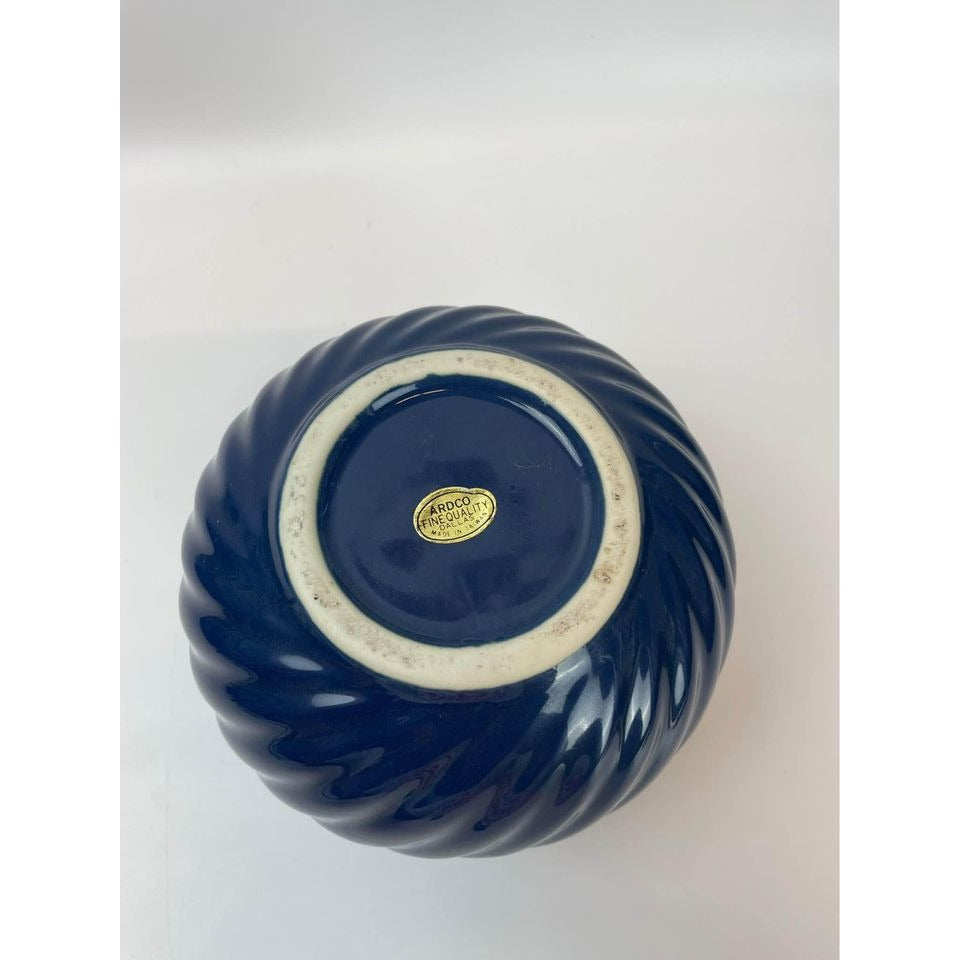 Ardco fine quality Dallas vintage dark blue swirl spiral planter plant pot