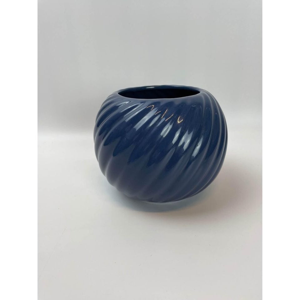 Ardco fine quality Dallas vintage dark blue swirl spiral planter plant pot