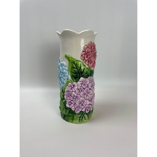 Asia master group purple pink white blue hydrangea flower vase vintage