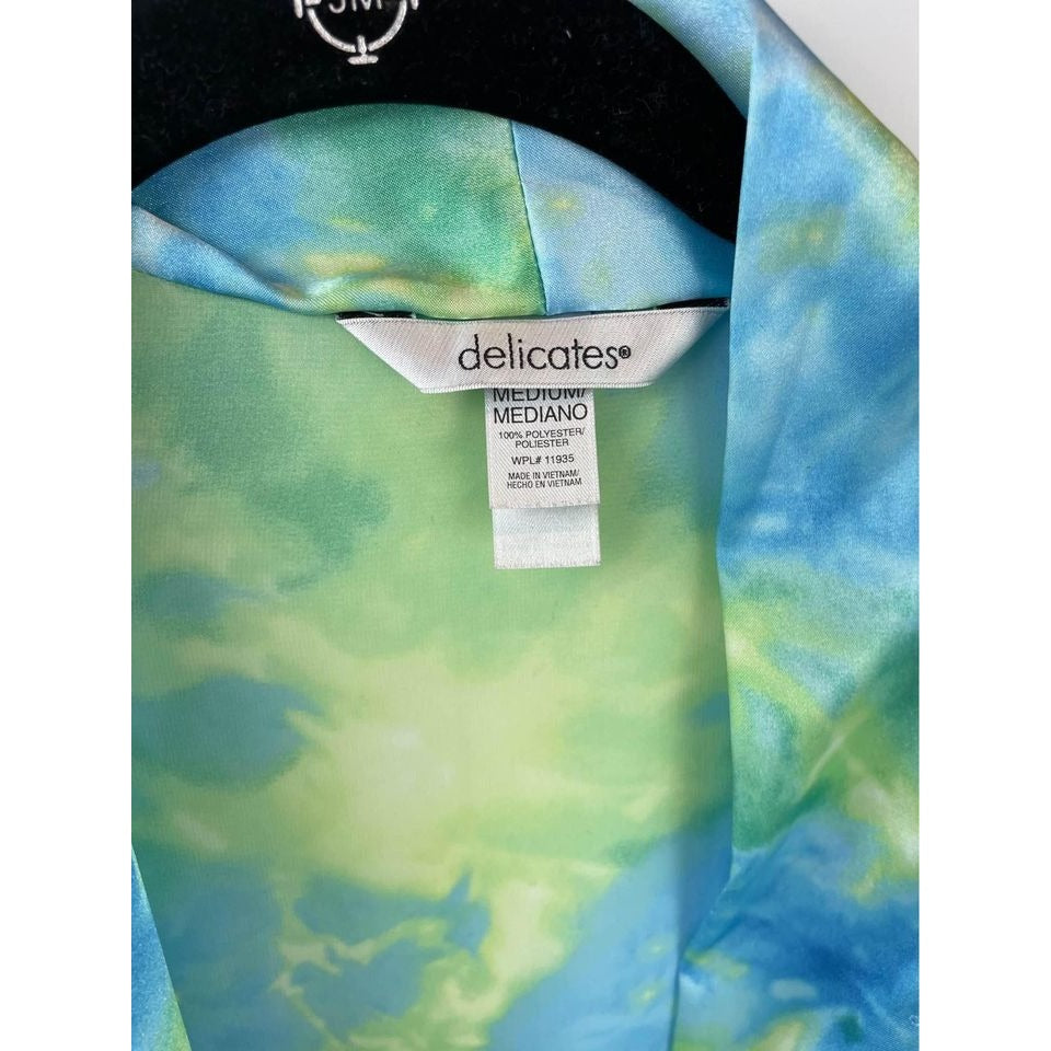 Delicates tie dye blue and green Chemise Babydoll Slip NightGown and robe Medium