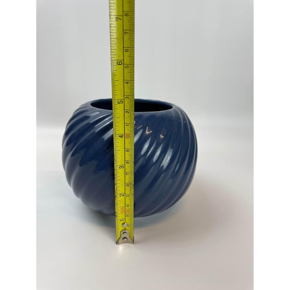 Ardco fine quality Dallas vintage dark blue swirl spiral planter plant pot