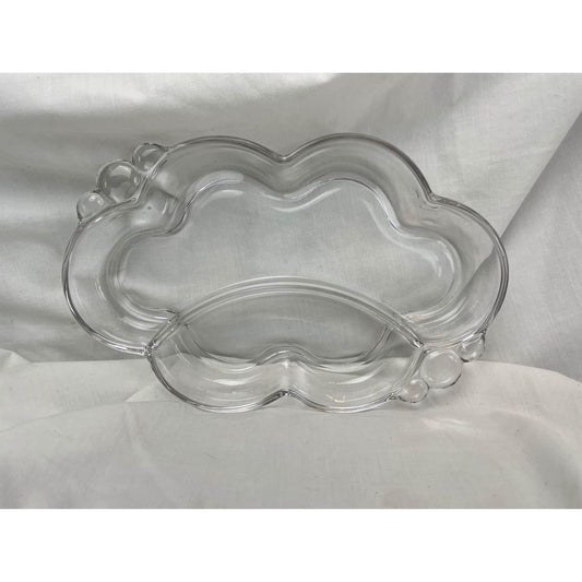 Duncan & Miller Canterbury Divided Celery Relish condiment Dish Clear Heavy Pressed Glass