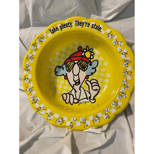 Hallmark Cards Maxine J. Wagner large Yellow Plastic Bowl