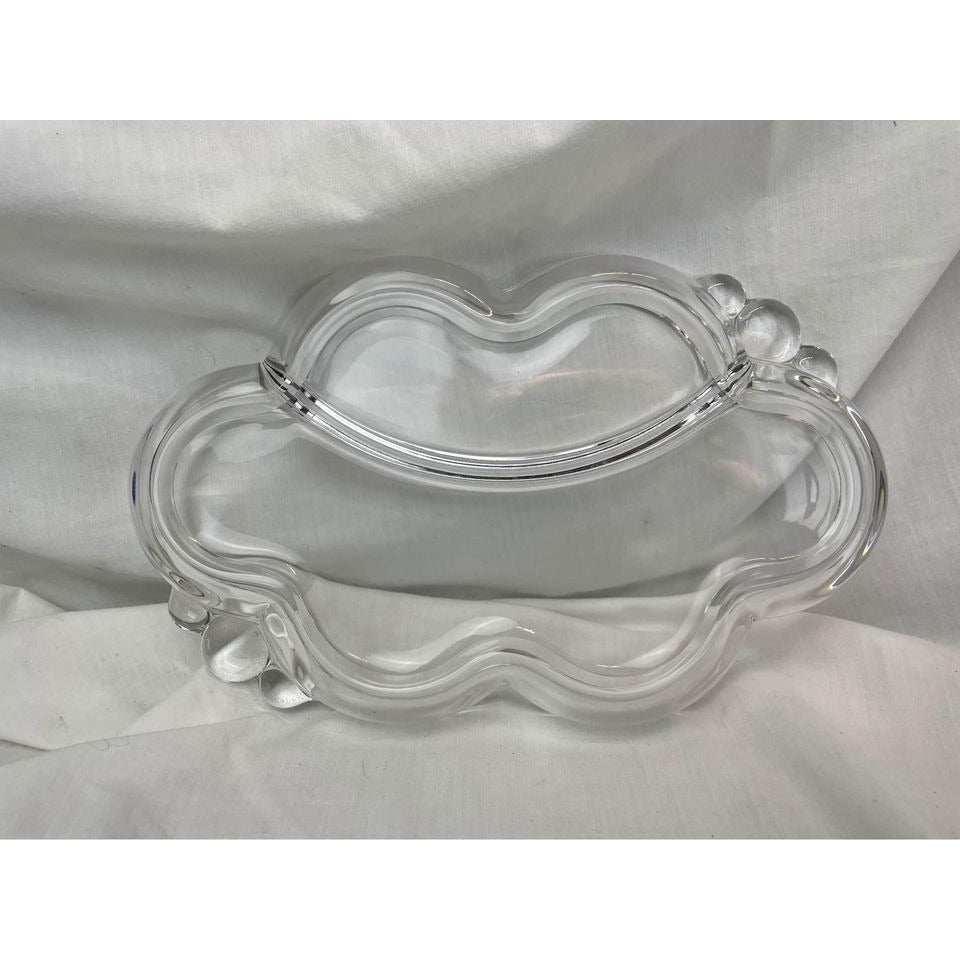 Duncan & Miller Canterbury Divided Celery Relish condiment Dish Clear Heavy Pressed Glass