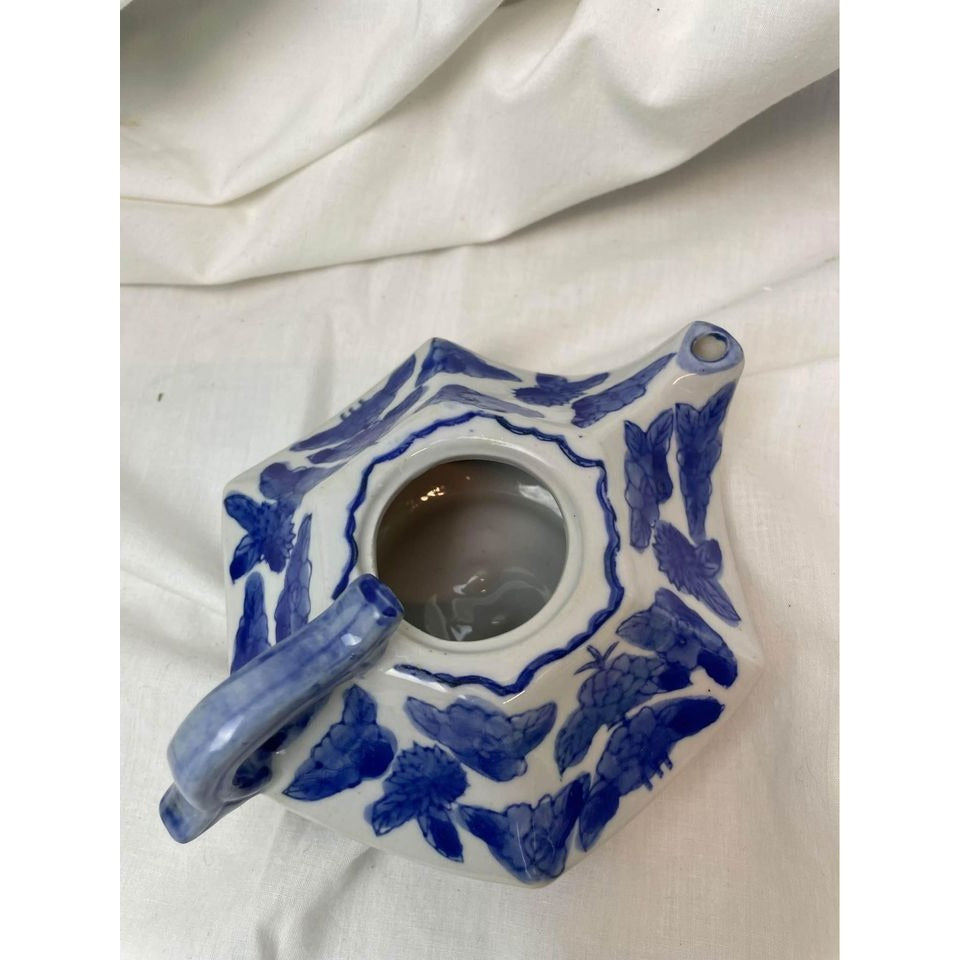 Mini Hexagonal bombay China blue white porcelain decorative Teapot