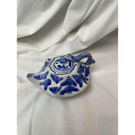 Mini Hexagonal bombay China blue white porcelain decorative Teapot