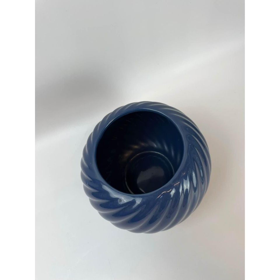 Ardco fine quality Dallas vintage dark blue swirl spiral planter plant pot