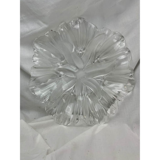 Mikasa Satin Tulips Frosted Glass Serving Platter Bowl