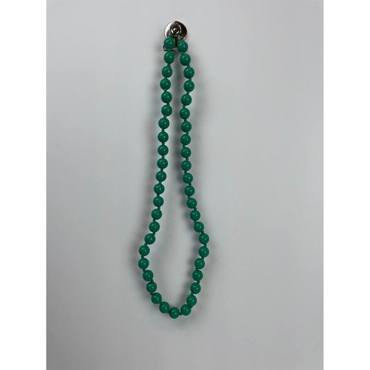 Vintage blue green bead costume jewelry necklace