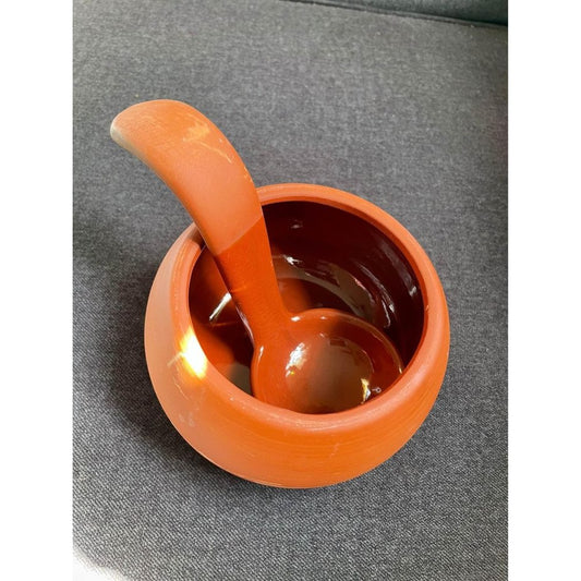 Vintage Bortner & Bortner Ltd Design TerraCotta Salsa Bowl with Spoon